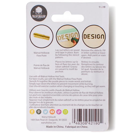 Walnut Hollow® Creative Woodburner® Alphabet Stencils, 26ct.